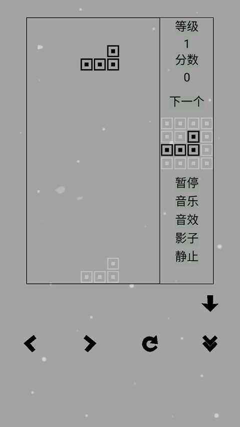 经典俄罗斯方块黑白版截图2