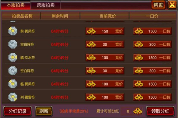 拍卖分红示意图