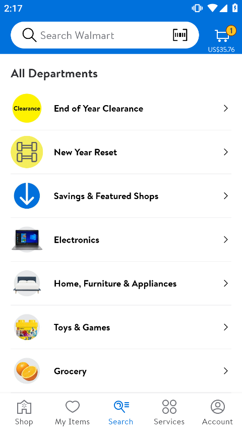 沃尔玛超市网上购物app(Walmart)截图3