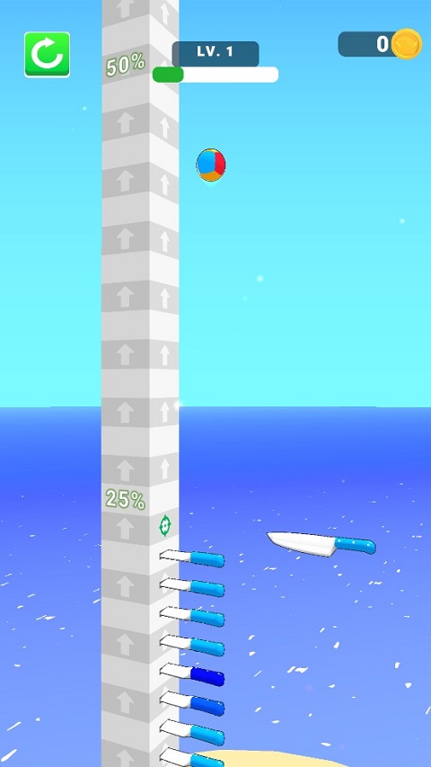 跳跃小球游戏(Ball Up Knife Racing)截图2