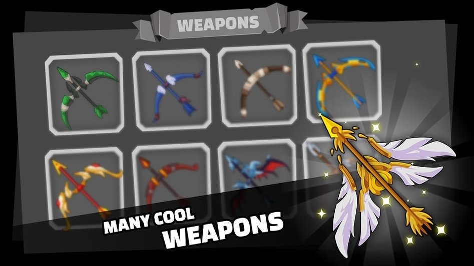 火柴人射箭大师无限金币钻石无广告版(Stickfight Archer)截图2