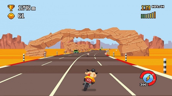 像素摩托车游戏(Retro Highway)截图1