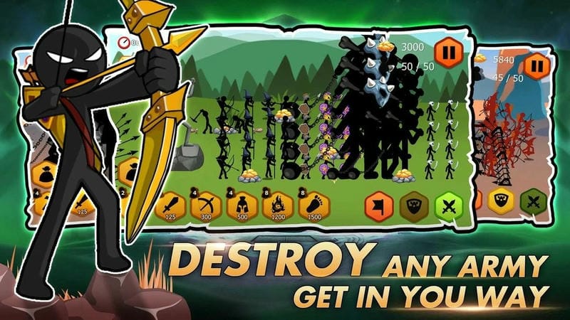 火柴人战争传奇免广告版(Stickman Battle)截图1