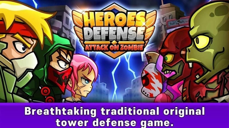 塔防进击的僵尸无限金币红钻(Heroes Defense: Attack Zombie)截图1
