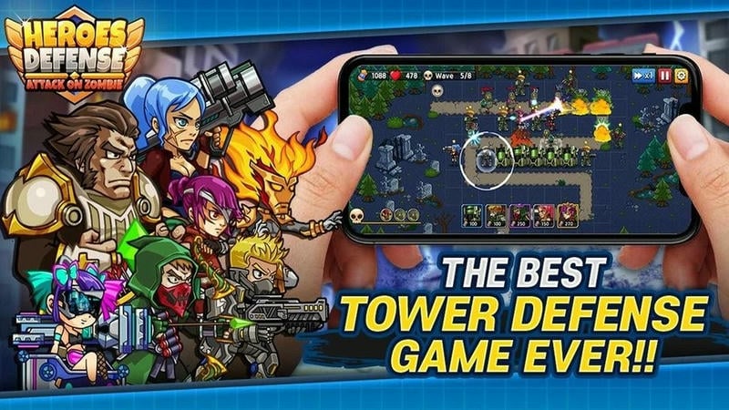 塔防进击的僵尸无限金币红钻(Heroes Defense: Attack Zombie)截图2