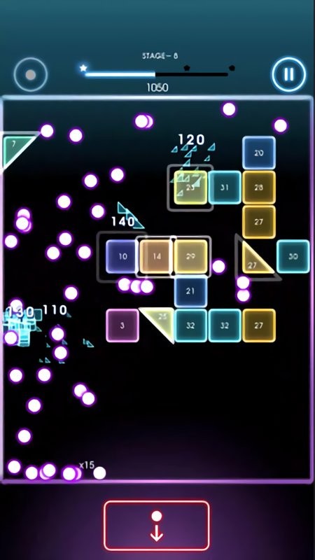 霓虹弹一弹手机版(Bricks Breaker Swipe)截图1