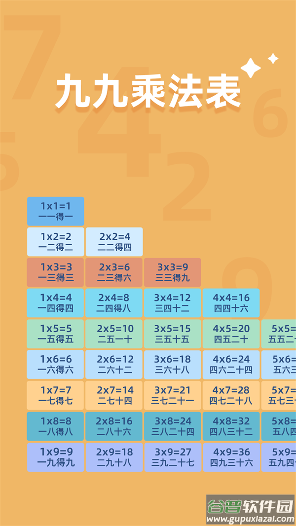 乘法口诀表软件