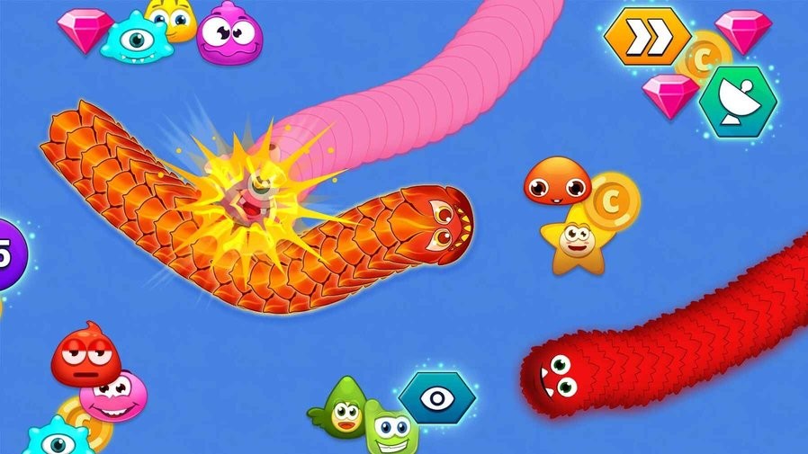 蠕虫狩猎无限钻石版(Worm Hunt - Battle Arena)截图3