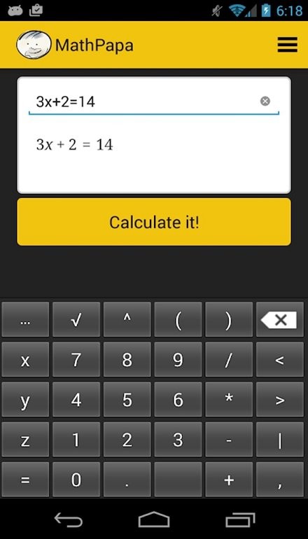代数计算器软件(MathPapa)截图1