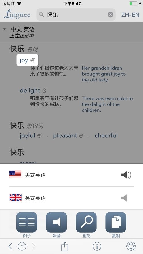 linguee词典截图2