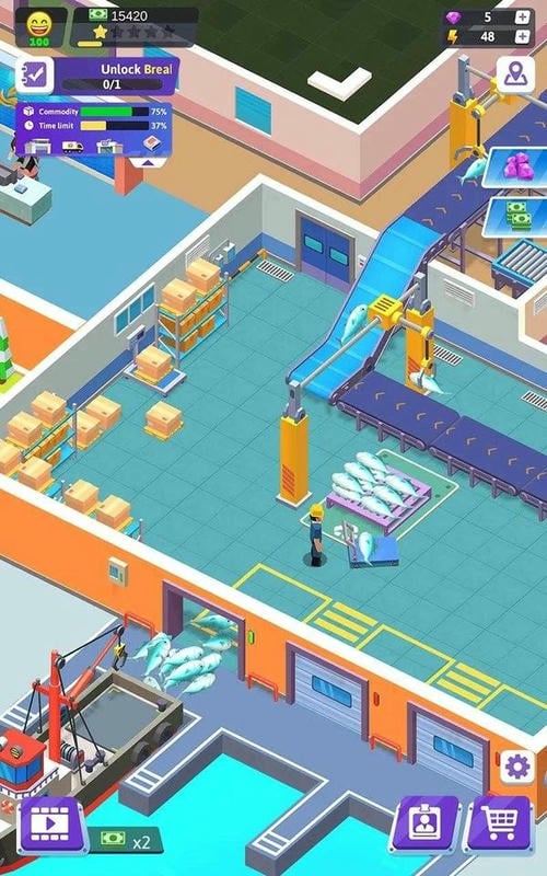 闲置海鲜大亨破解版无限金币钻石(Idle Seafood Tycoon)截图3