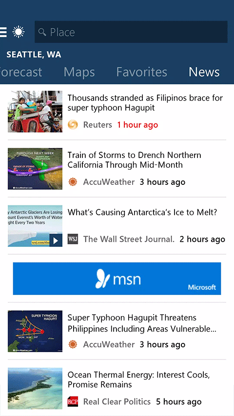 微软天气app安卓版(msn)截图4
