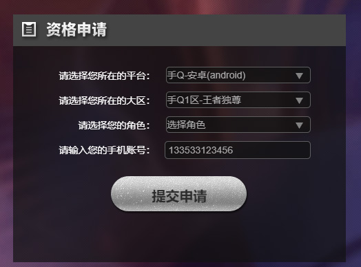申请信息填写示例