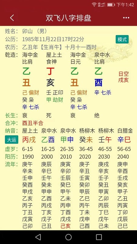 双飞八字排盘app截图2