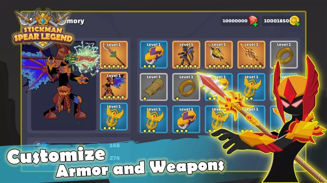 火柴人长矛传奇内购版(Stickman Spear Legend)截图2