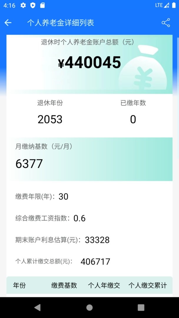 养老金计算器官方版截图2