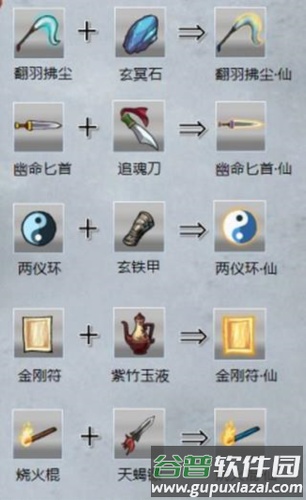 九重试炼法宝图鉴+武器合成表1