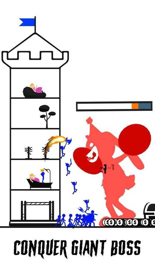 火柴人塔野兽之战破解版内置菜单(Stickman Tower Beasts Battle)截图2