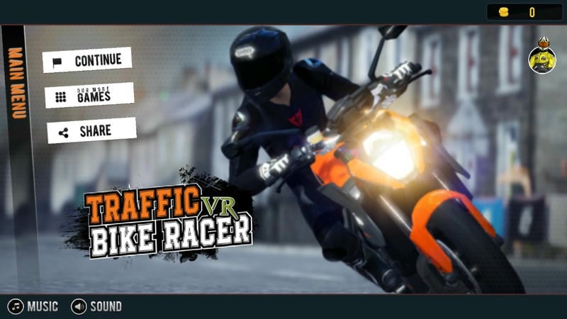 vr摩托车竞速游戏(VR Traffic Bike Racer)截图2