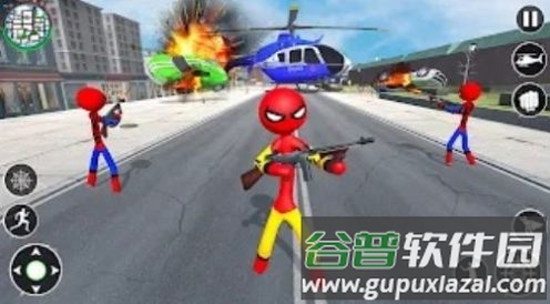 火柴人城市超级保卫者Stickman Rope Hero Superhero截图3