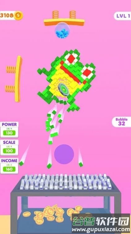 切割像素方块游戏(Bubble Crusher)截图1