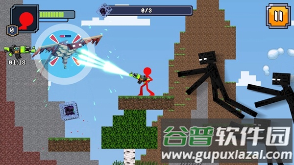 红色火柴人在工艺世界游戏(Stick Craft)截图4