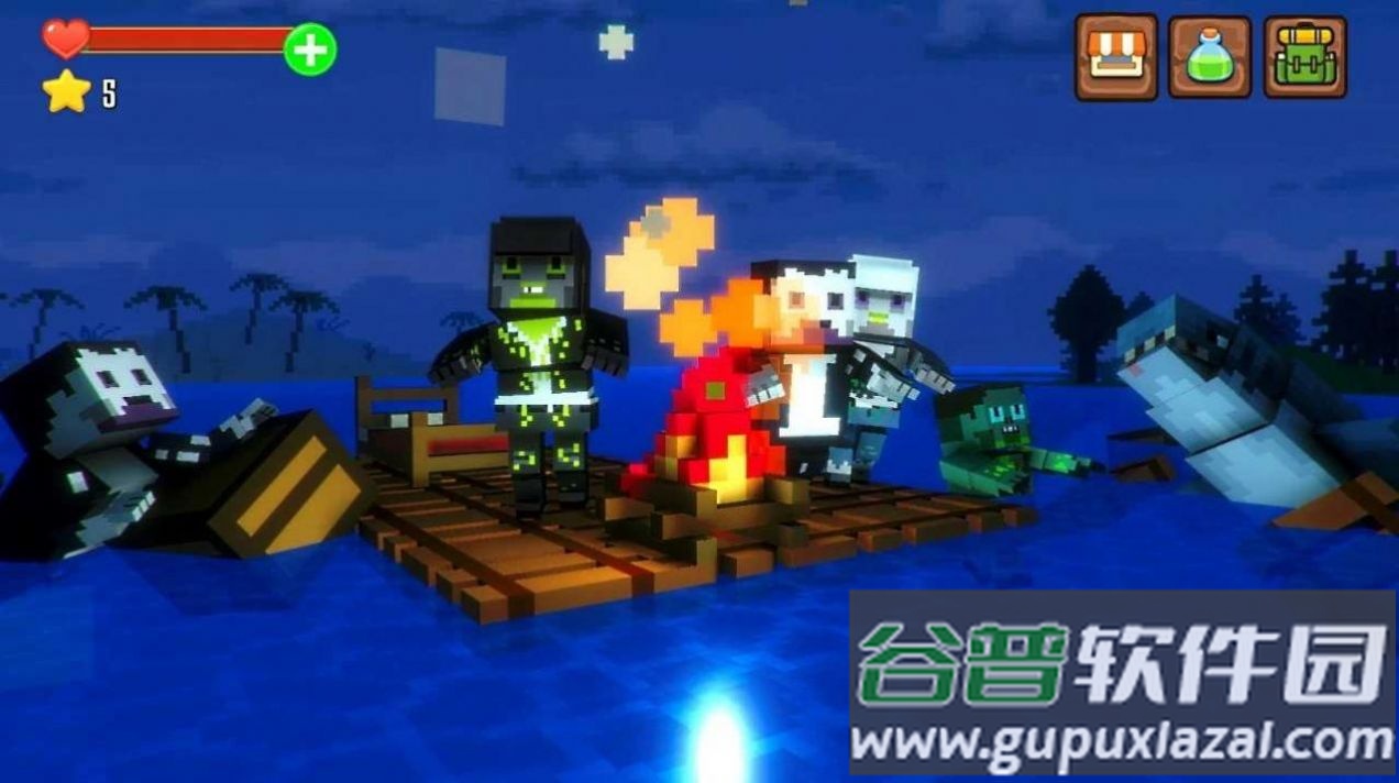 僵尸世界木筏生存游戏(Zombie Raft 2)截图1