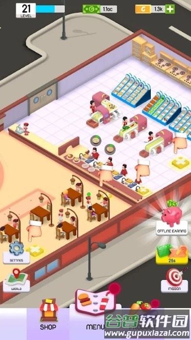 餐厅帝国大亨空闲游戏(restaurant empire tycoon idle)截图2