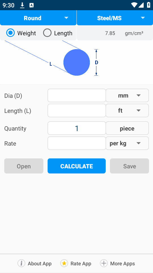 MetCal快速金属重量计算软件截图1