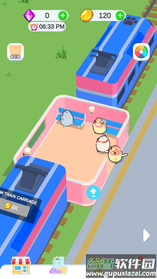 猫咪火车大亨游戏(Cat Train Tycoon)截图1