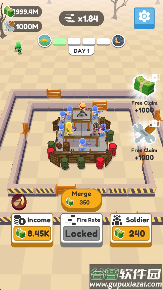 堡垒卫士游戏无限金币版(Defend City Merge Shoot Idle)截图2