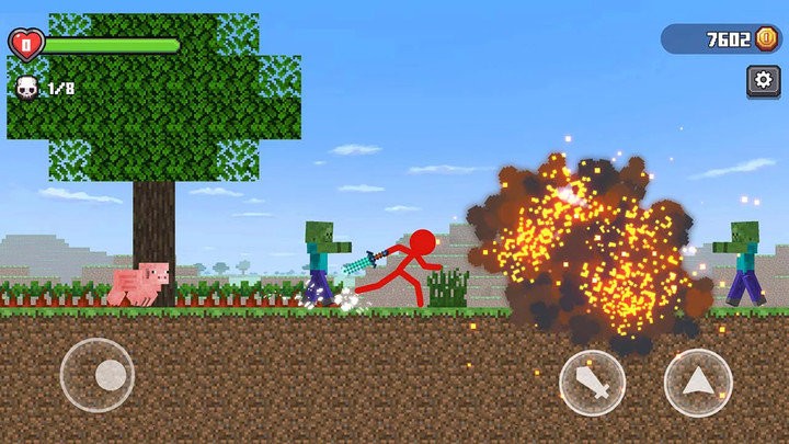 火柴人与工匠游戏(Stickman vs Craftman)截图2