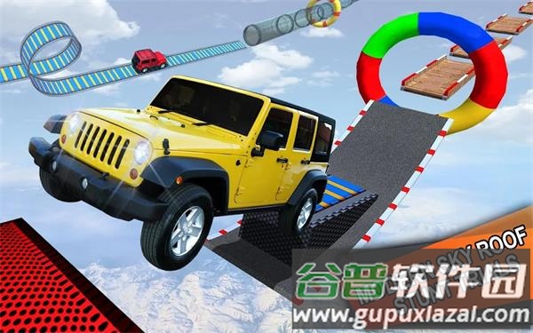 吉普车特技驾驶游戏(Impossible Jeep Offroad Stunt Drive)截图3