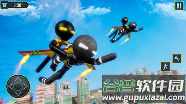 喷气飞行火柴人游戏截图3