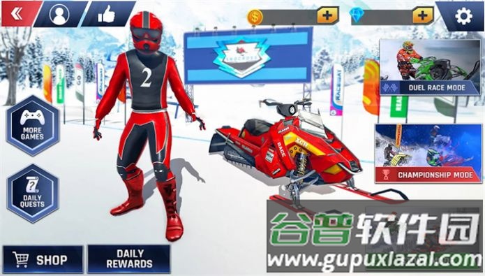 雪地飙车赛游戏(Snow Bike Racing)截图3