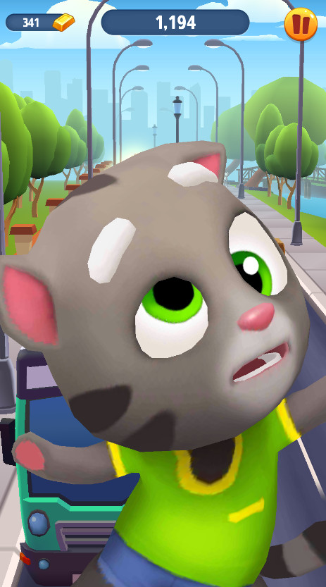 汤姆猫跑酷国际服无限金币无限钻石(Talking Tom Gold Run)截图1
