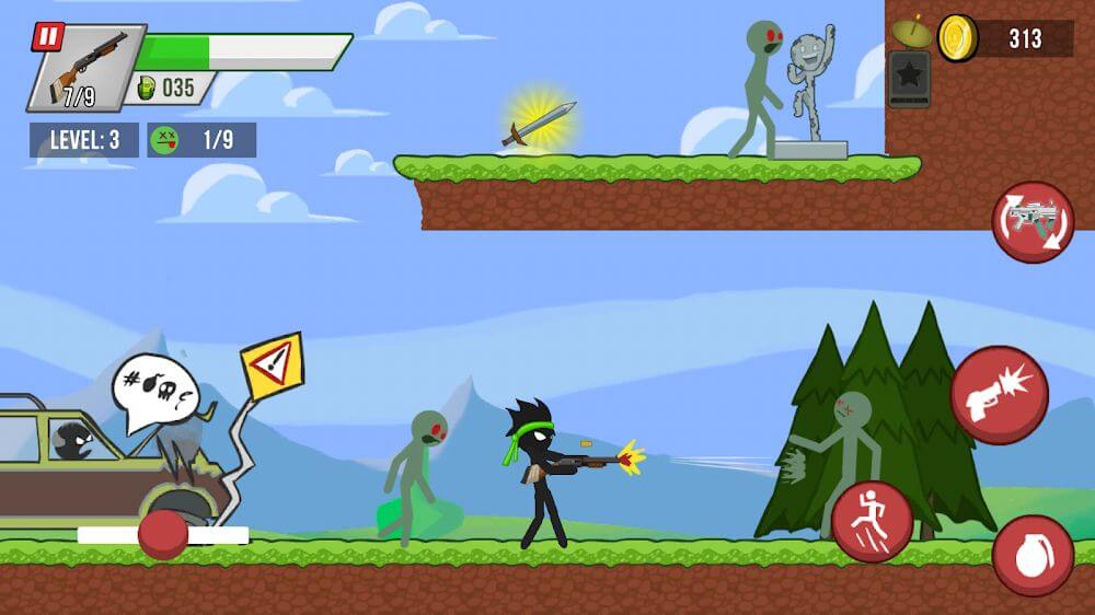 火柴人大战僵尸stick vs zombies去广告版截图1