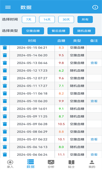 我的血糖记录app截图4